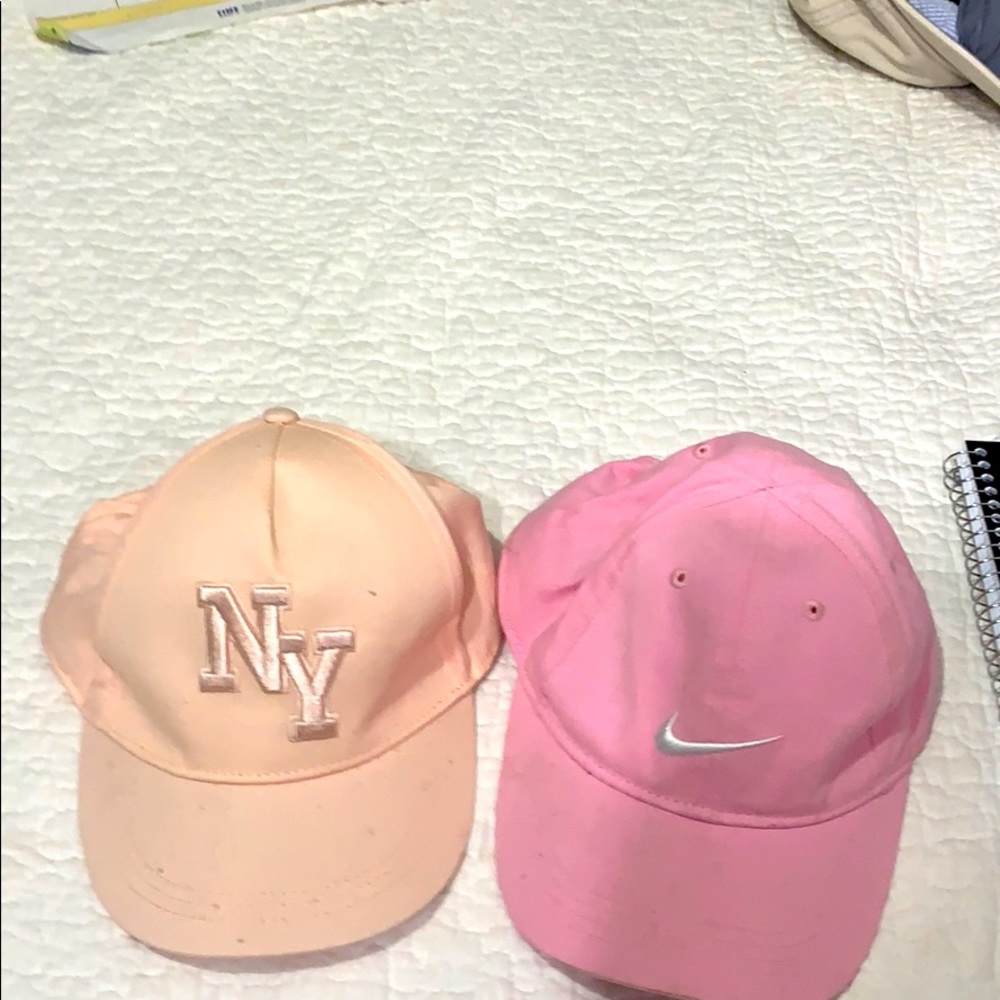 2 Pink Hats from Nike and H&M